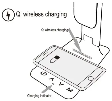 Manjia Technology TX26C0 LED Lighting Desk Lamp - Qi wireless charging