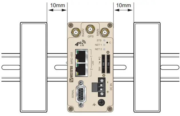 westermo MRD 415 Industrial Cellular Router - Miminum spacing of product