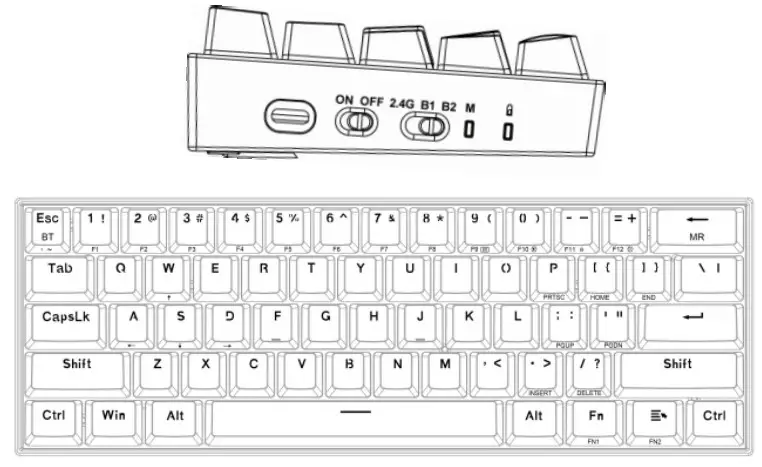 REDRAGON Draconic Pro Wired 2 4G BT Mechanical Gaming Keyboard - How to connect the keyboard with a computer