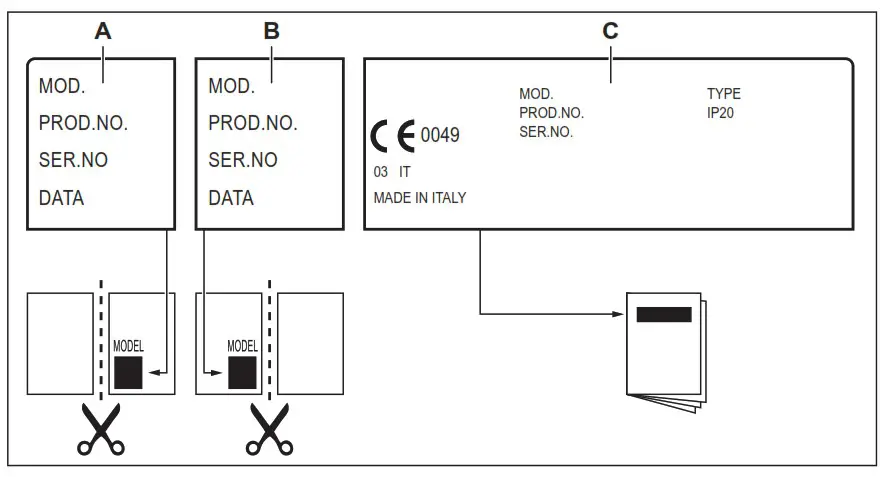 AEG HKB64029UM Flush Burner Gas Hob 60 cm - Labels supplied with the