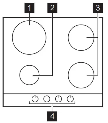 AEG HKB64029UM Flush Burner Gas Hob 60 cm - PRODUCT DESCRIPTION 1