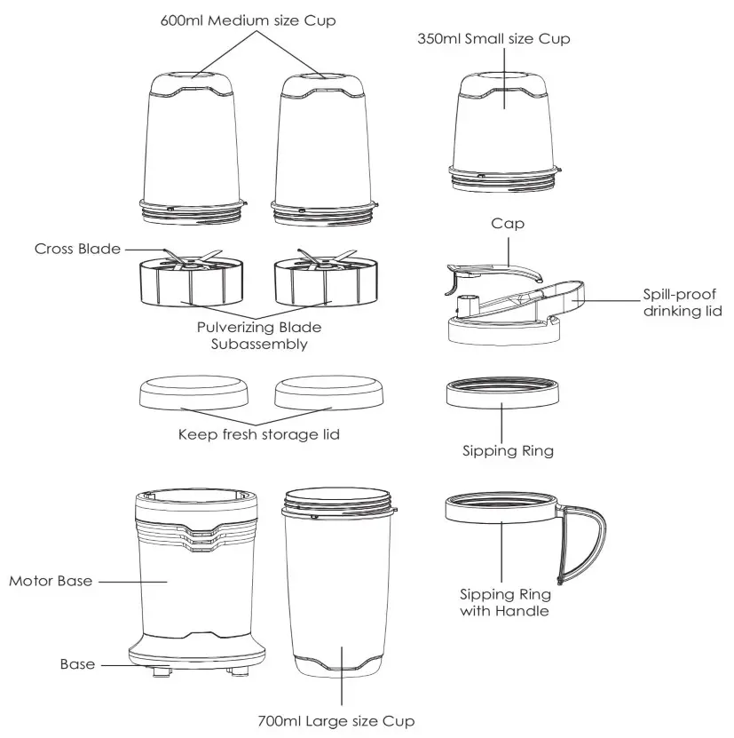 kogan Rocket Blender Pro -Parts