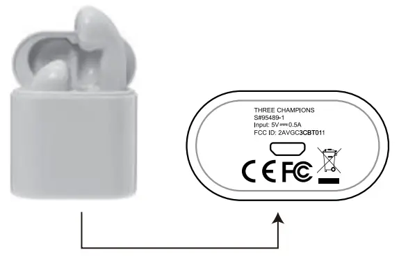 Three Champions Enterprise 3CBT011 True Wireless Earbuds - fig1