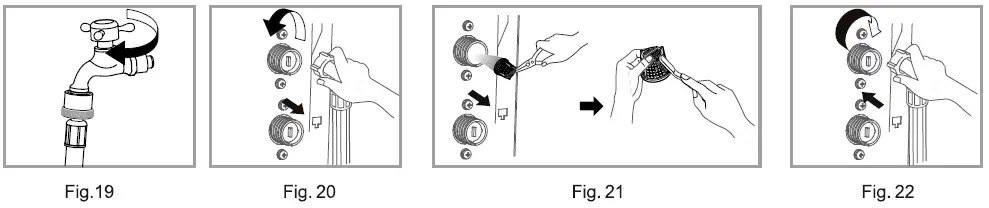 Cleaning the water inlet filter