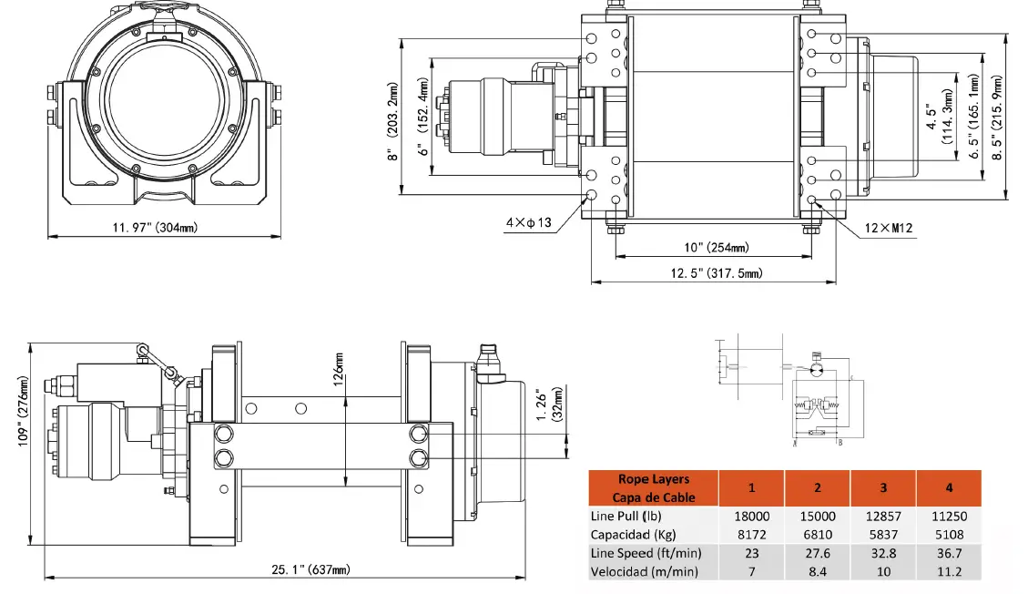 ProWINCH PWYH18000 9 Ton Hydraulic Winch FIG 1