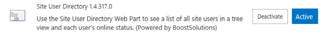 boostsolutions 10 Site User Directory - Activation