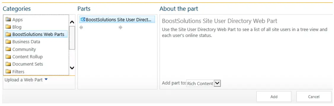 boostsolutions 10 Site User Directory - Directory 1