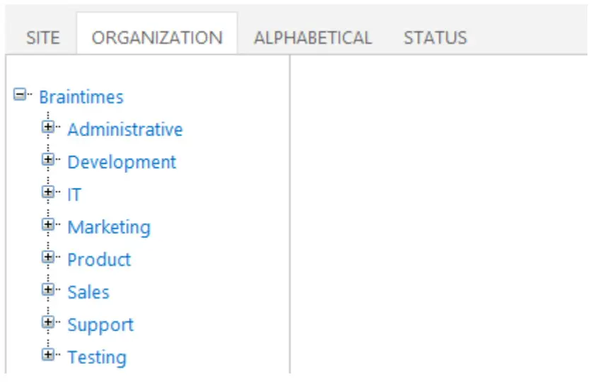 boostsolutions 10 Site User Directory - Organization Tab