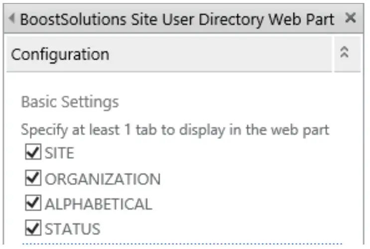boostsolutions 10 Site User Directory - Settings 1