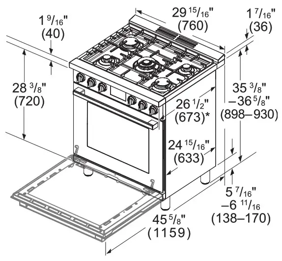 OSCH 30″ Industrial Style Gas - Installation Details 1