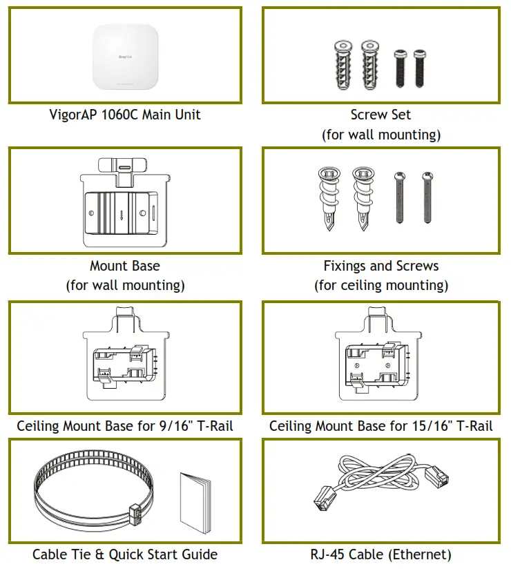 DrayTek VigorAP 1060C Wireless Access Point - PPaacckkaaggee CCoonntteenntt