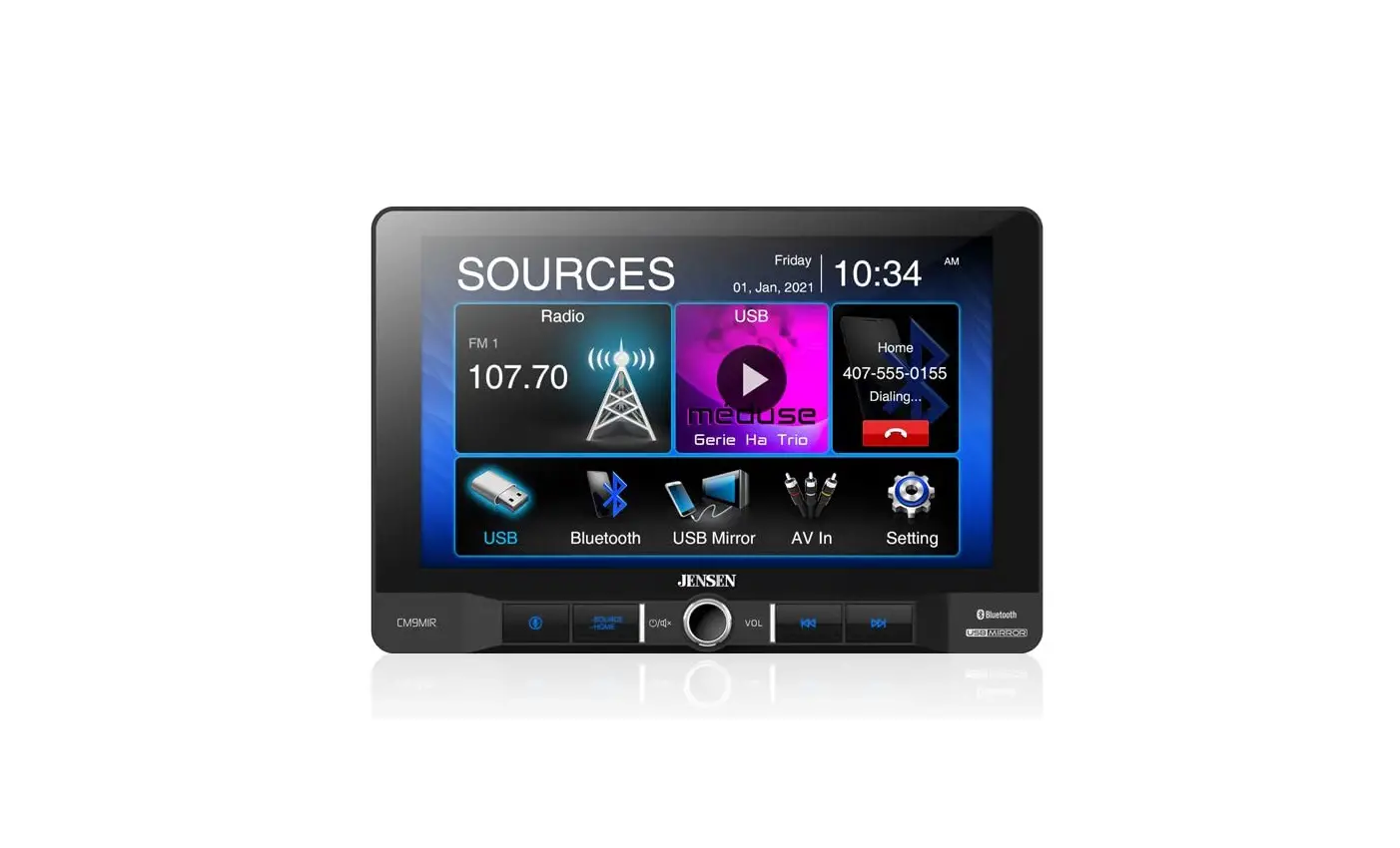Jensen Cm9mir 9-inch Multimedia Receiver With Usb Screen Mirroring Owner's Manual