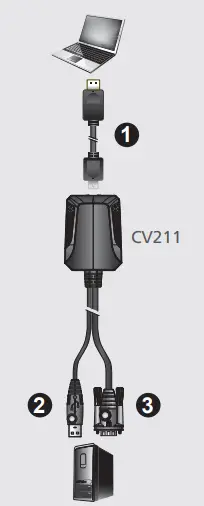 ATEN CV211 Laptop USB KVM Console Crash Cart Adapter-2