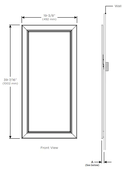 robern DM2040 Main Line Series Framed Mirror - Wall