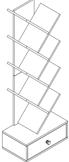 Siavonce LY-Y-FX131 Height Brown Wood Four Shelves Standard Bookcasev-FIG1