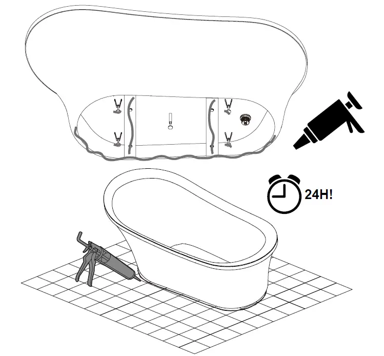 HOME DECORATORS COLLECTION GBBA019 CONISTON 60 in Acrylic Freestanding 20