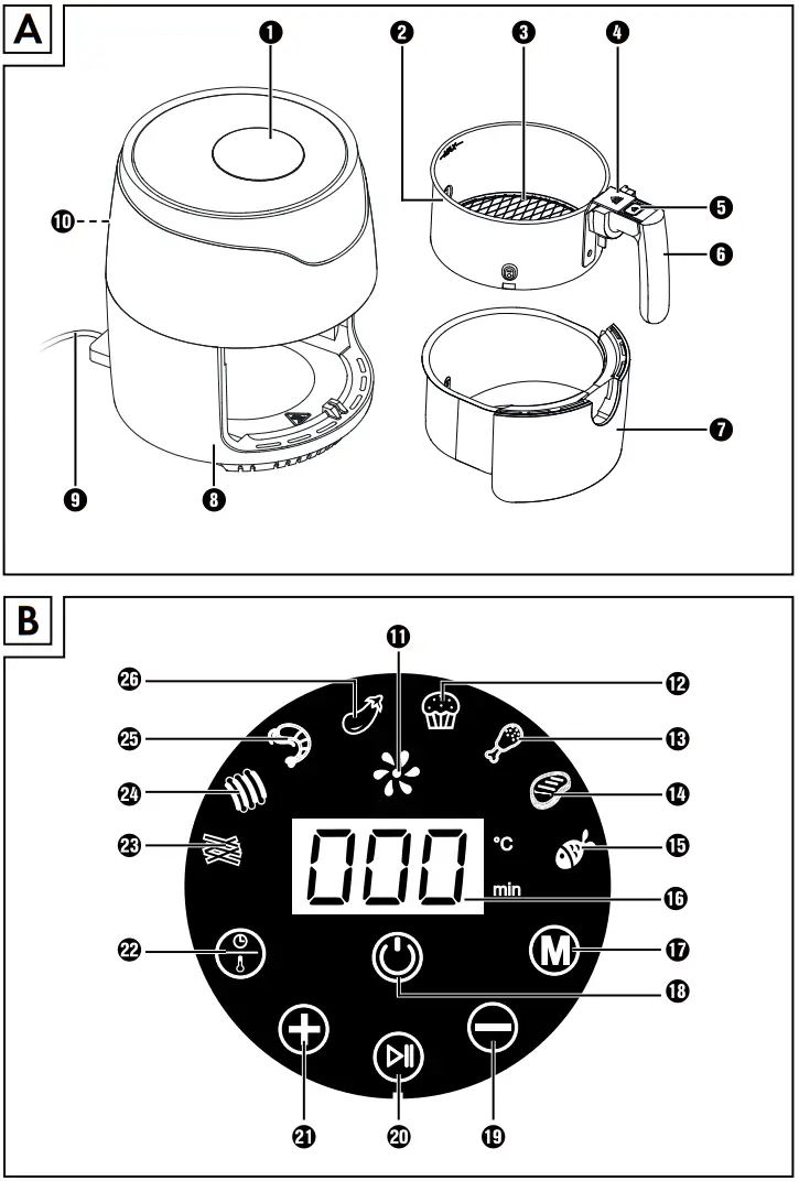 SILVERCREST SHFD 1400 B2 Digital Air Fryer - fig 2