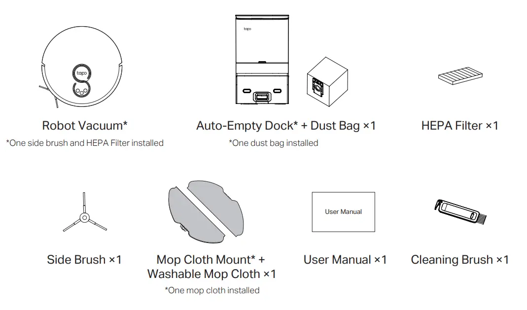 tapo LiDAR Navigation Robot Vacuum and Mop plus Smart Auto Empty Dock - icon 1