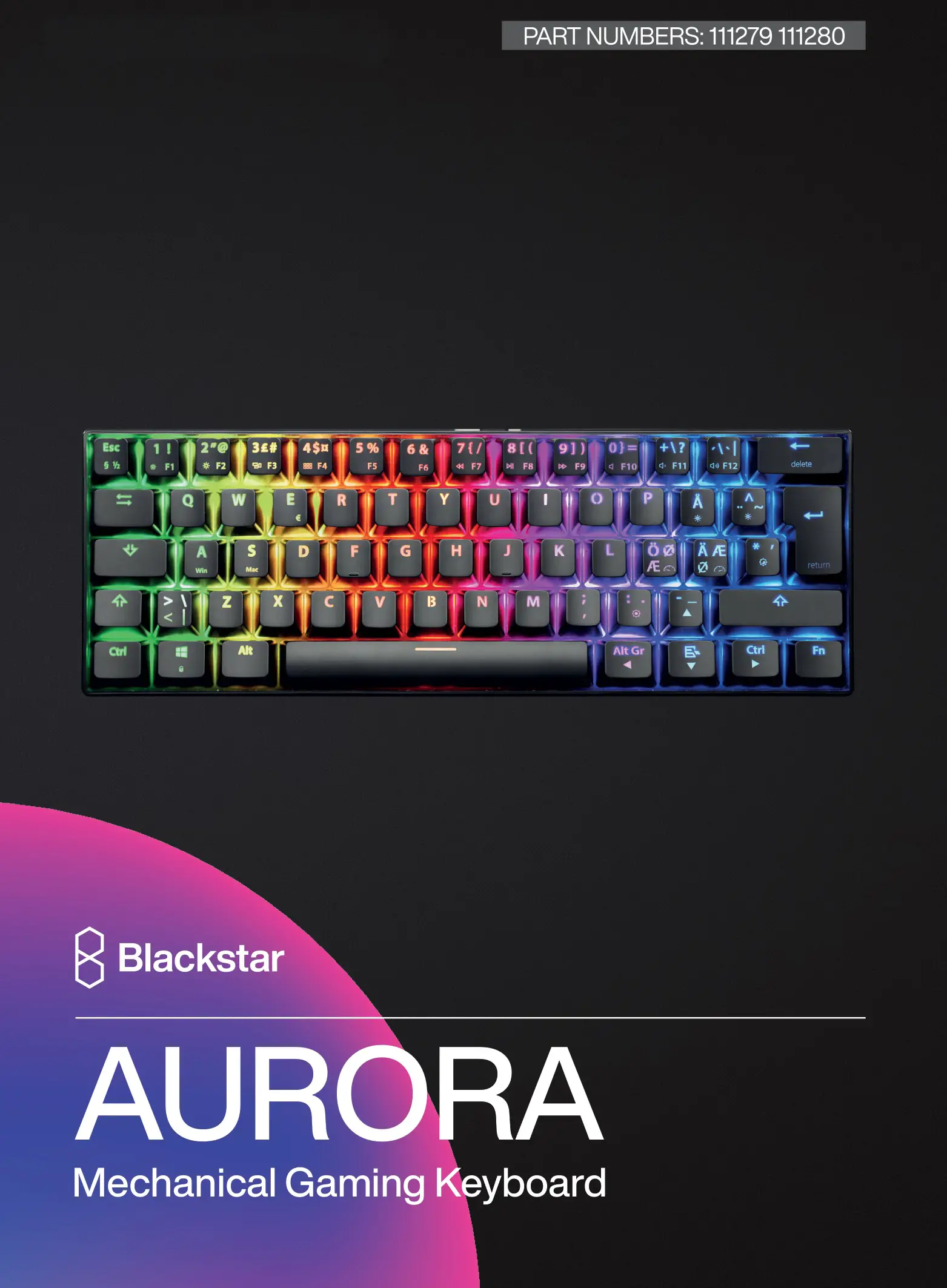Blackstar 111280 AURORA Mechanical Gaming Keyboard User Manual