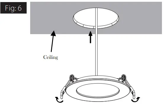 RAB WFRL4R9930120WS Edge Lit Wafer Downlight - against the ceiling