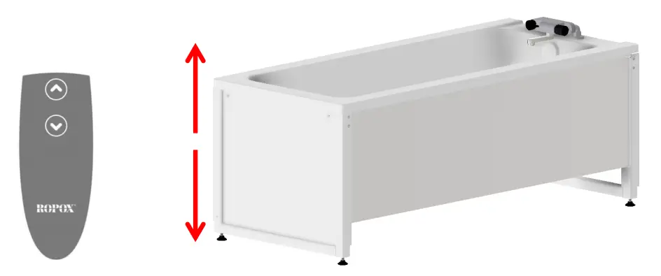 ROPOX Height Adjustable Bathtub - Operating
