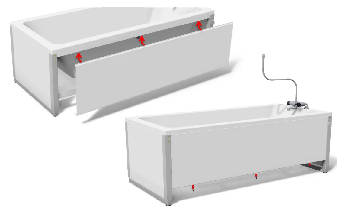 ROPOX Height Adjustable Bathtub - front