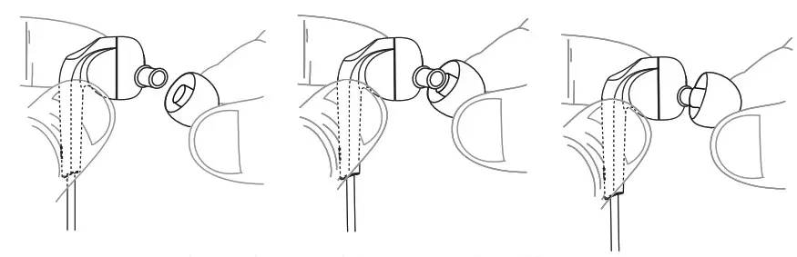 MEE audio RX18 Comfort-Fit In-Ear Headphones - Install eartips as shown