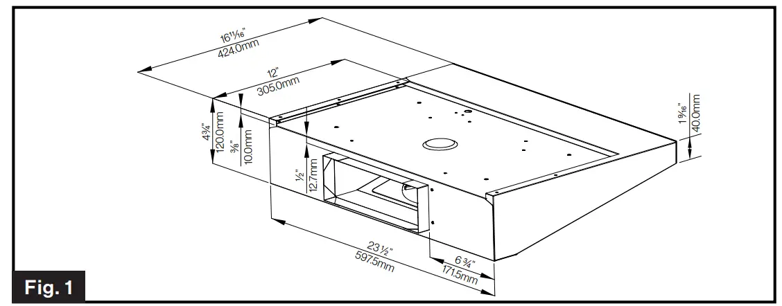 FURRION 12V Horizontal RV Range Hood - Fig 1