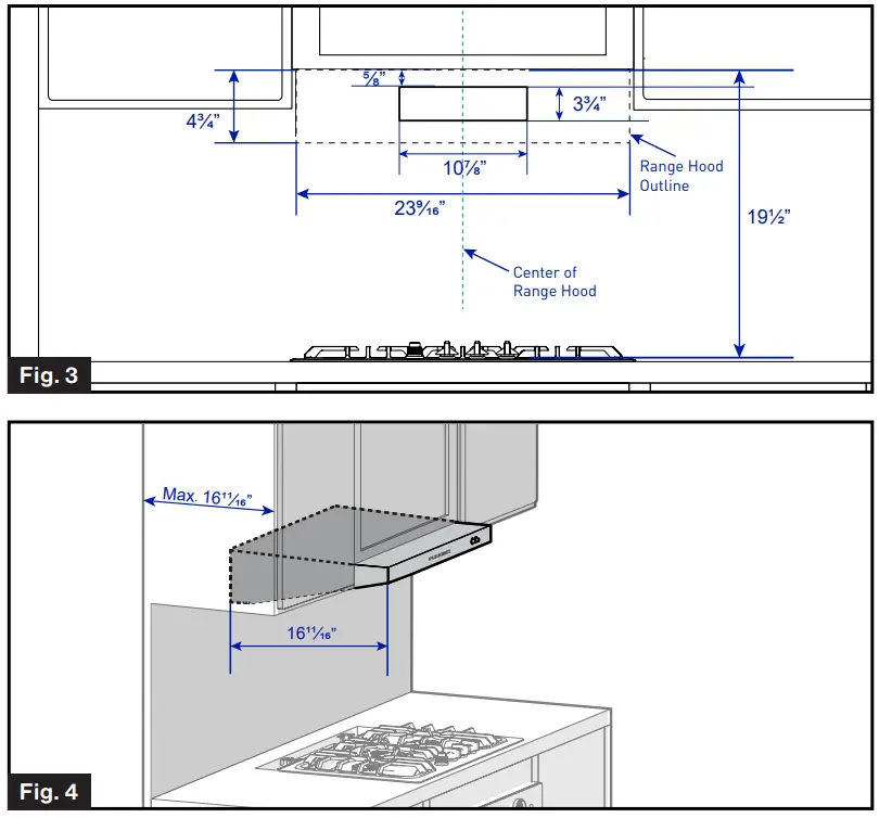 FURRION 12V Horizontal RV Range Hood - Fig 3