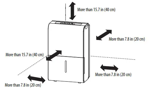 50-Pint Dehumidifier User Guide NS-DH20WH1-C - Finding a suitable location