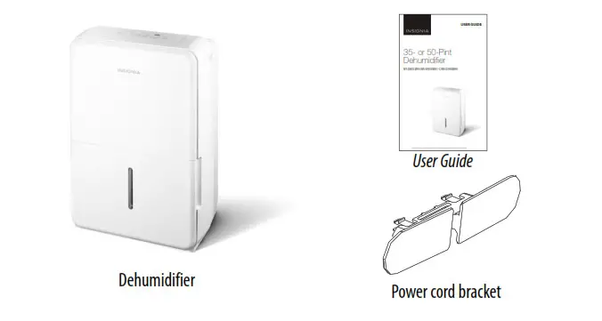 50-Pint Dehumidifier User Guide NS-DH20WH1-C - Package contents
