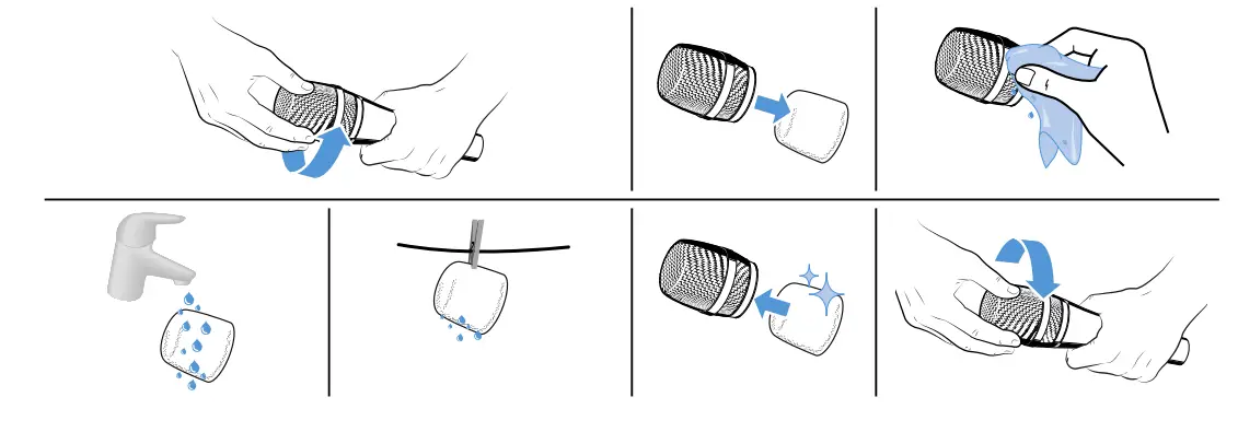 SENNHEISER PAH0007323 000 E 965 Hand Held Vocal Microphone - Cleaning and maintaining