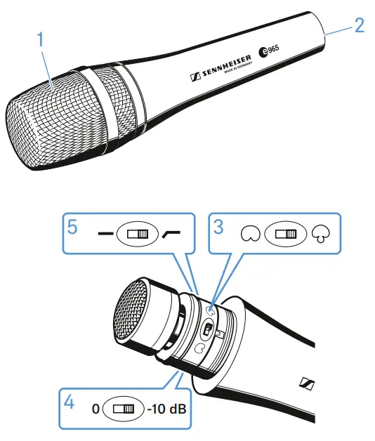 SENNHEISER PAH0007323 000 E 965 Hand Held Vocal Microphone - Product