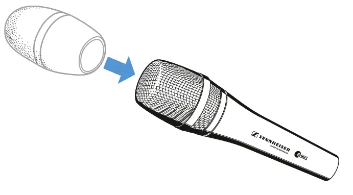 SENNHEISER PAH0007323 000 E 965 Hand Held Vocal Microphone - windshield