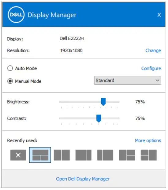 Using the Quick Settings Dialog