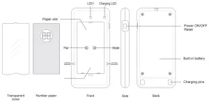 RETEKESS T111 Queue Wireless Calling System - Diagram of receiver
