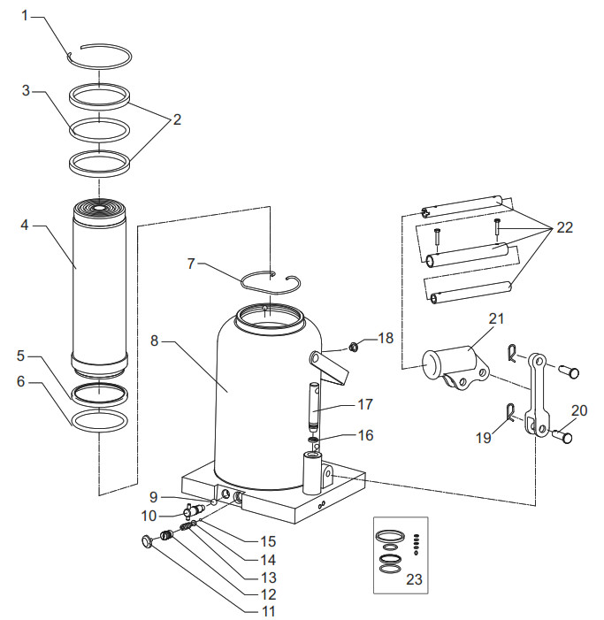HARBOR FREIGHT 56736 Heavy Duty Bottle Jack- Diagrams 3