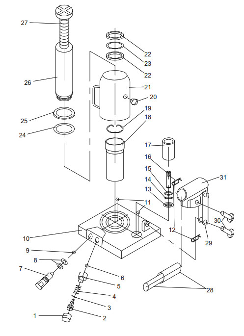 HARBOR FREIGHT 56736 Heavy Duty Bottle Jack- Diagrams