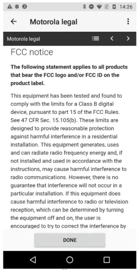 MOTOROLA MOBILITY T56ZF3 Mobile Cellular - app1