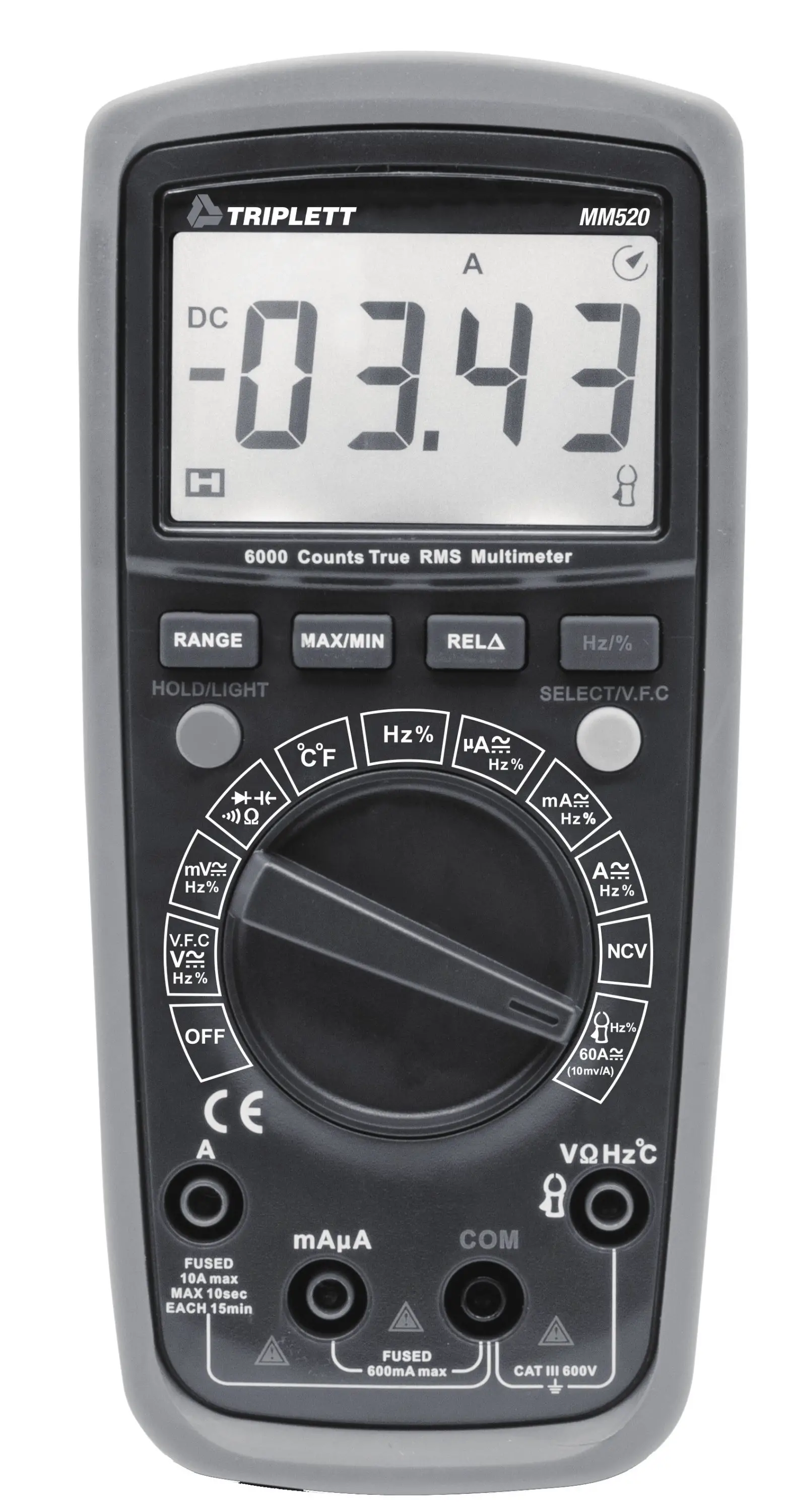 TRIPLETT MM520 True RMS Digital Multimeters - Cover