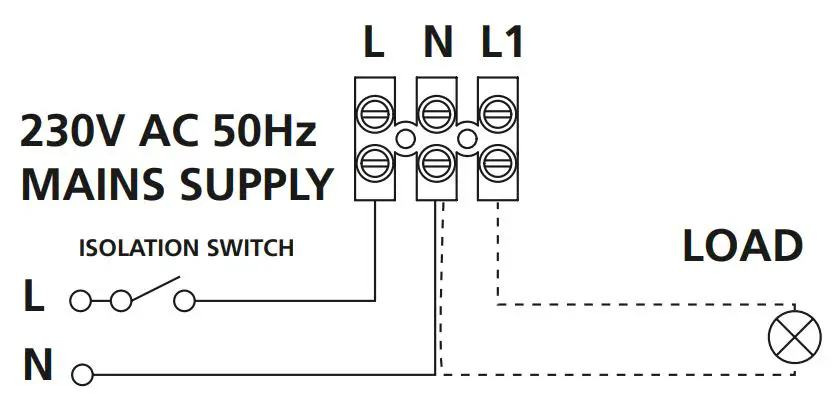 TIMEGUARD 360° Surface Mount Ceiling PIR Light Controller Instruction Manual - Connection Diagram