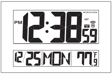 MARATHON CL030MARATHON CL030025 Jumbo LCD Wall Clock-fig1025 Jumbo LCD Wall Clock-logo