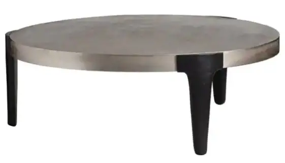 MADELEINE HOME MH-TB-21019 Silver Antique Round Metal Coffee Table