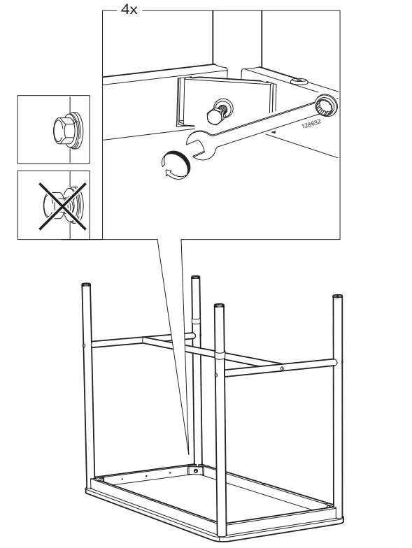 IKEA TOMMARYD Underframe Anthracite 127x67x102cm 10