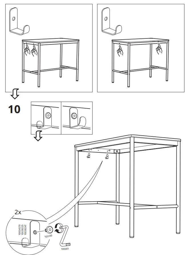 IKEA TOMMARYD Underframe Anthracite 127x67x102cm 12