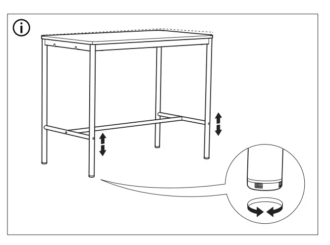 IKEA TOMMARYD Underframe Anthracite 127x67x102cm 13