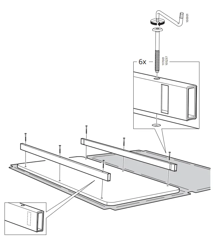 IKEA TOMMARYD Underframe Anthracite 127x67x102cm 4