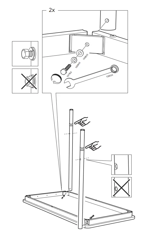 IKEA TOMMARYD Underframe Anthracite 127x67x102cm 6