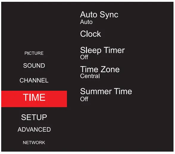 Shenzhen Qiyue Optronics D70S218 U A I 70 Inch Smart LED TV - Time Menu
