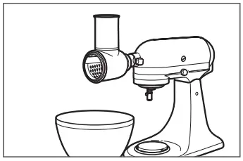 KitchenAid Slice and Shred Mixer . Place a large bowl
